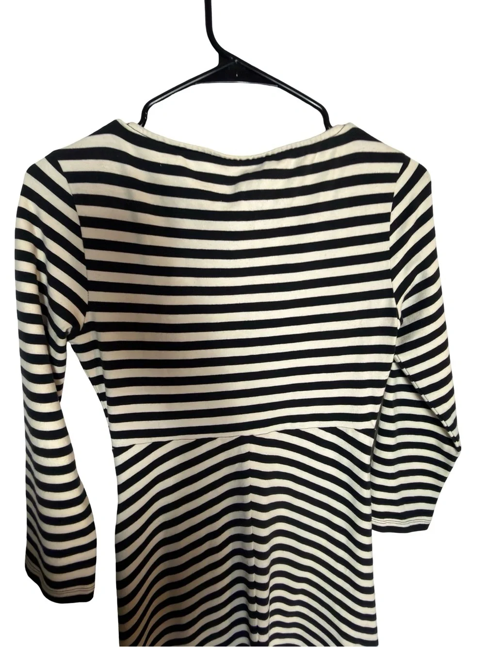 Kate Spade New York Black & Cream Striped Fit & Flare Dress Size Small